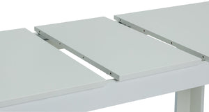 White dining table extended to 200cm length