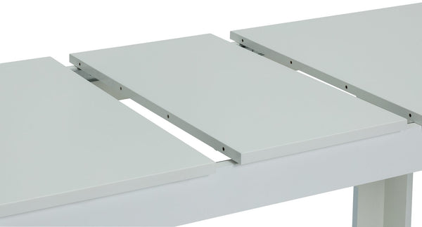 White dining table extended to 200cm length