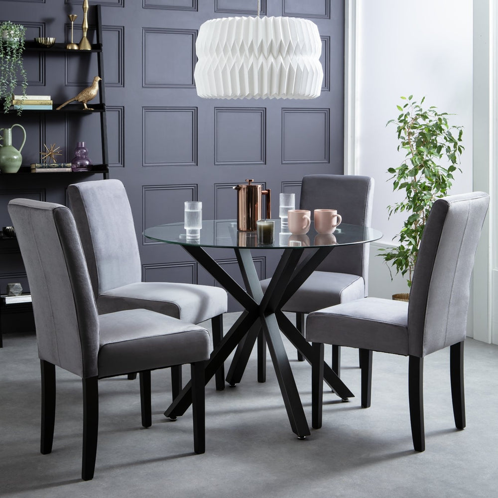 Midback Pair of Velvet Dining Chair - Grey 17440687