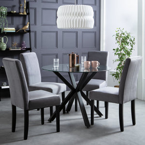Midback Pair of Velvet Dining Chair - Grey 17440687