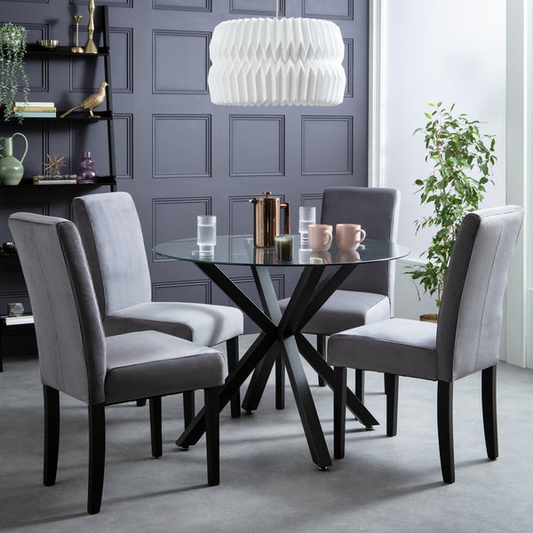 Midback Pair of Velvet Dining Chair - Grey 17440687