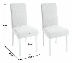 Midback Pair of Velvet Dining Chair - Grey 17440687
