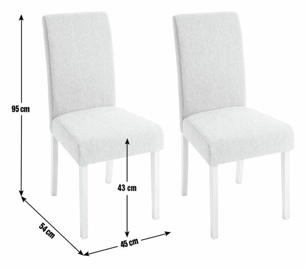 Midback Pair of Velvet Dining Chair - Grey 17440687