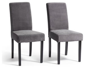 Midback Pair of Velvet Dining Chair - Grey 17440687