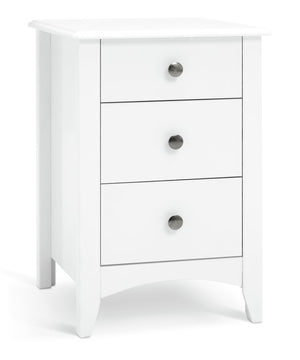 Minato 3 Drawer Bedside Table - White 14708906