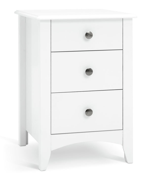 Minato 3 Drawer Bedside Table - White 14708906