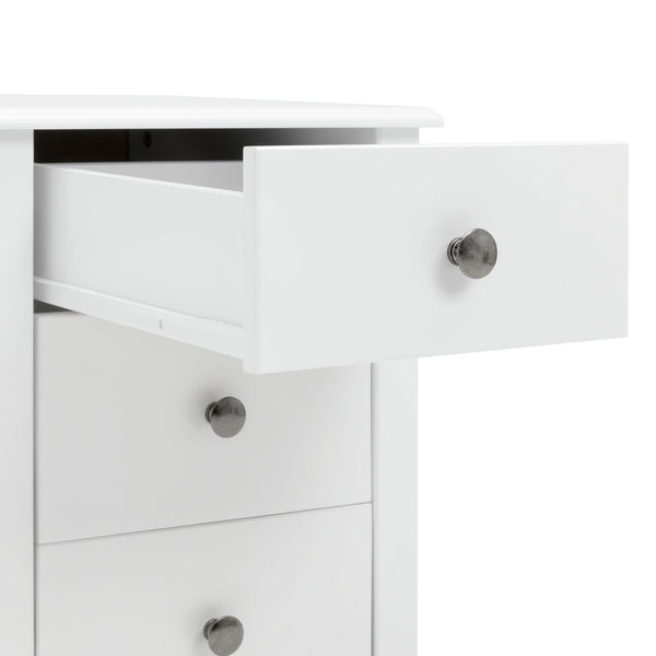 Minato 3 Drawer Bedside Table - White 14708906
