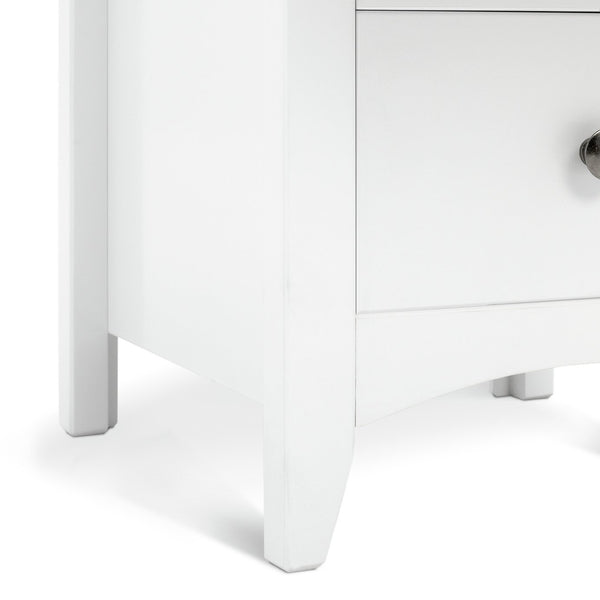 Minato 3 Drawer Bedside Table - White 14708906