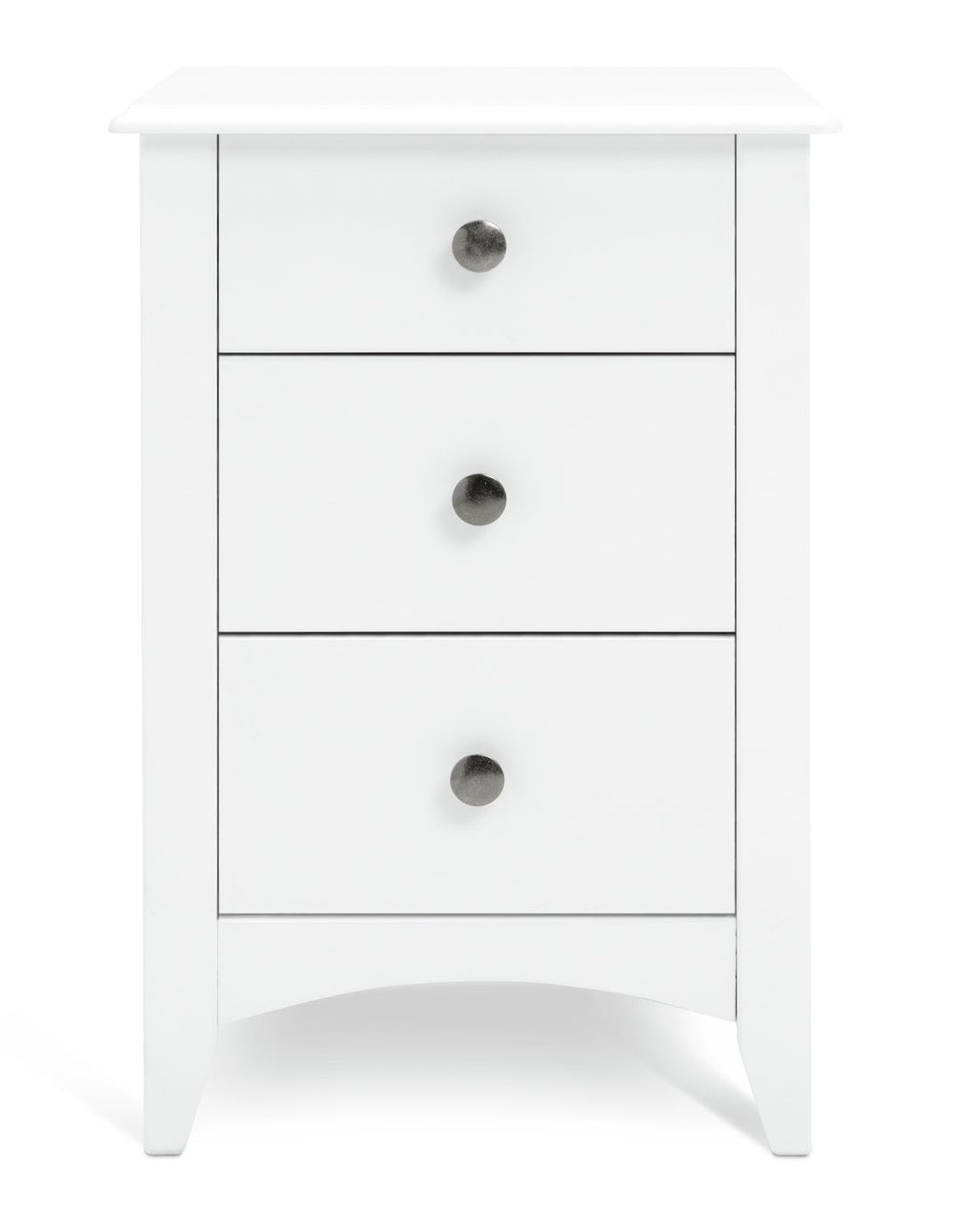 Minato 3 Drawer Bedside Table - White 14708906
