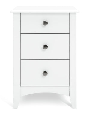 Minato 3 Drawer Bedside Table - White 14708906