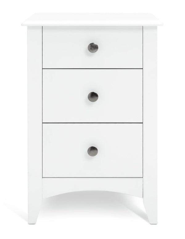 Minato 3 Drawer Bedside Table - White 14708906