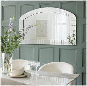 Mosaic Overmantle Arch Wall Mirror - 130x85cm 14888211