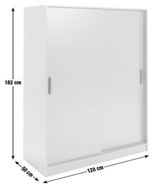 Nova 2 Door Sliding Wardrobe - White 15810446