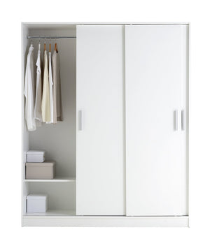Nova 3 Door Sliding Wardrobe - White 17142277