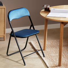 Nyla Velvet Folding Dining Chair - Blue 18174017