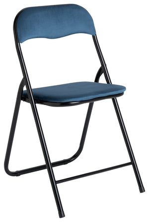 Nyla Velvet Folding Dining Chair - Blue 18174017