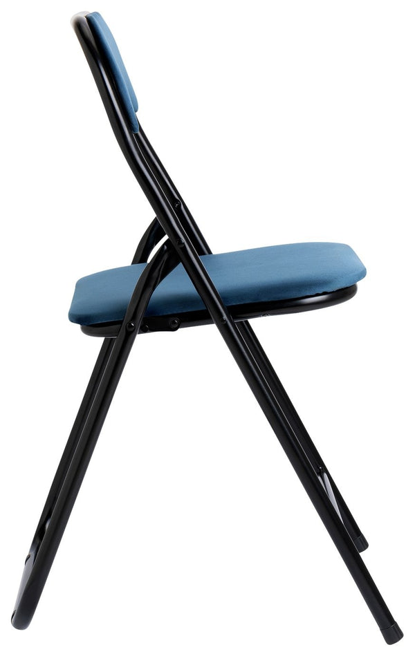Nyla Velvet Folding Dining Chair - Blue 18174017