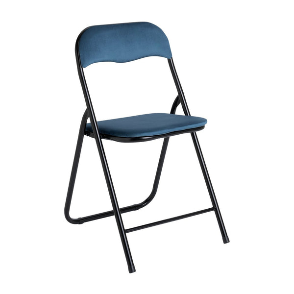Nyla Velvet Folding Dining Chair - Blue 18174017