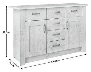 Ohio 2 Door 6 Drawer Sideboard - Natural 13147128