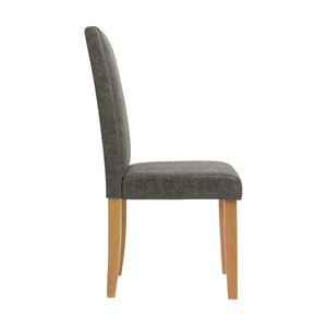 Pair of Faux Leather Dining Chair - Charcoal 15250697