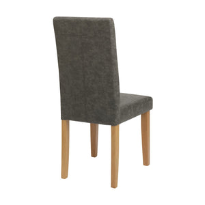 Pair of Faux Leather Dining Chair - Charcoal 15250697