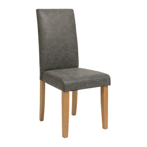 Pair of Faux Leather Dining Chair - Charcoal 15250697