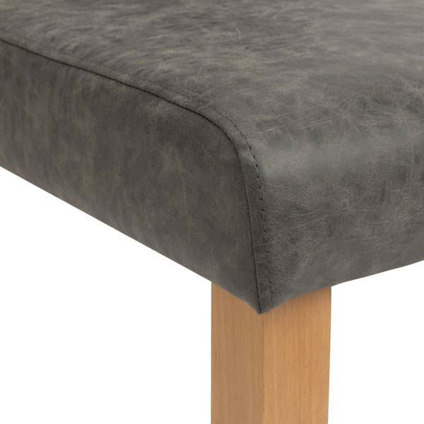 Pair of Faux Leather Dining Chair - Charcoal 15250697
