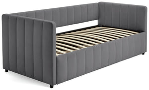 Pandora Velvet Trundle Day Bed - Grey 15810563