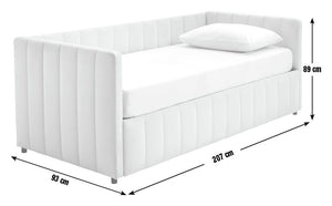 Pandora Velvet Trundle Day Bed - Grey 15810563