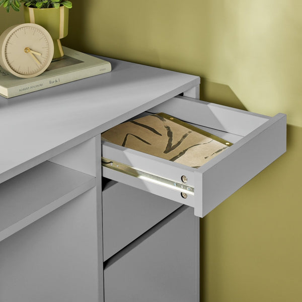 Pepper 2 Drawer Large Office Desk - Grey 17883567
