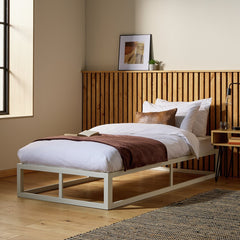 Platform Single Metal Bed Frame - White 11997789
