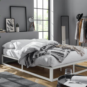 Platform Single Metal Bed Frame - White 11997789