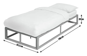 Platform Single Metal Bed Frame - White 11997789