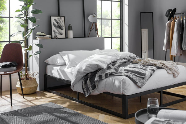 Platform Small Double Metal Bed Frame - Black 12723419
