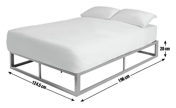 Platform Small Double Metal Bed Frame - Black 12723419