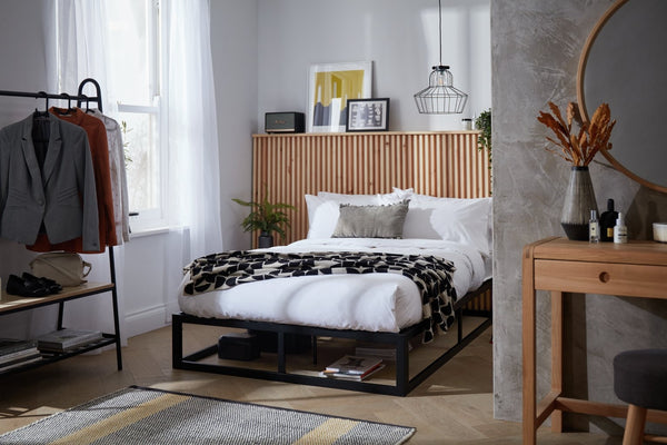 Platform Small Double Metal Bed Frame - Black 12723419