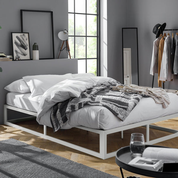 Platform Small Double Metal Bed Frame - White 12251637