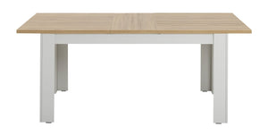 Extendable dining table grey oak with centre leaf extension