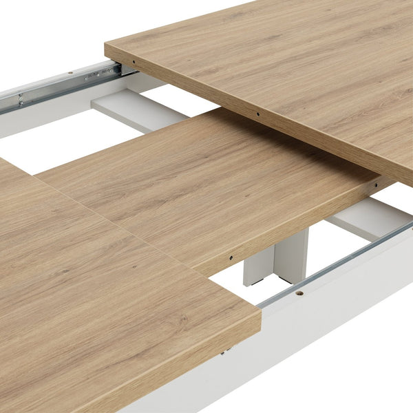 Grey oak dining table extended to 200cm length