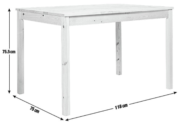 Natural dining table and chairs for kitchen or dining room
