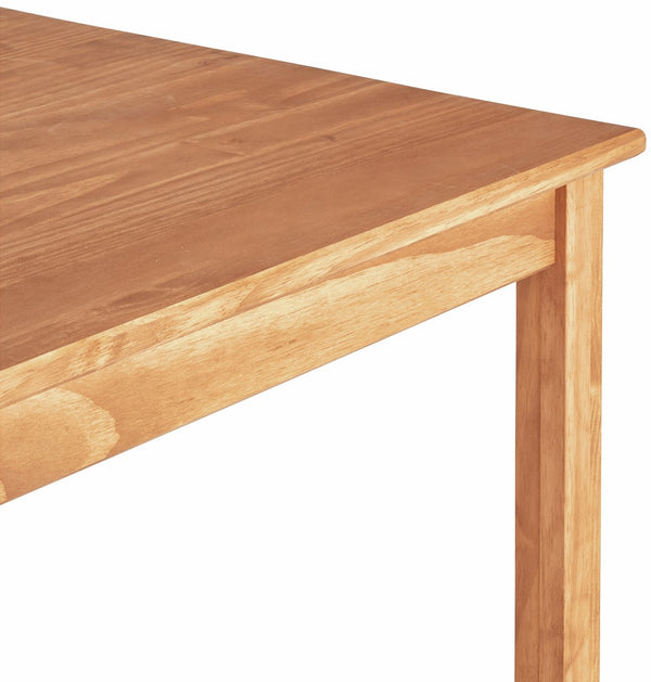 Affordable dining table and chairs in natural wood finish
