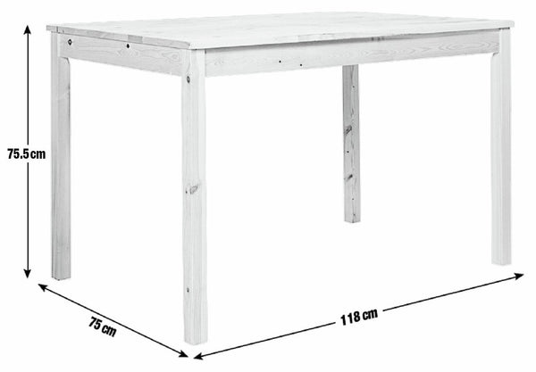 Raye Solid Wood 4 Seater Dining Table with 4 Chairs- Natural 12015859