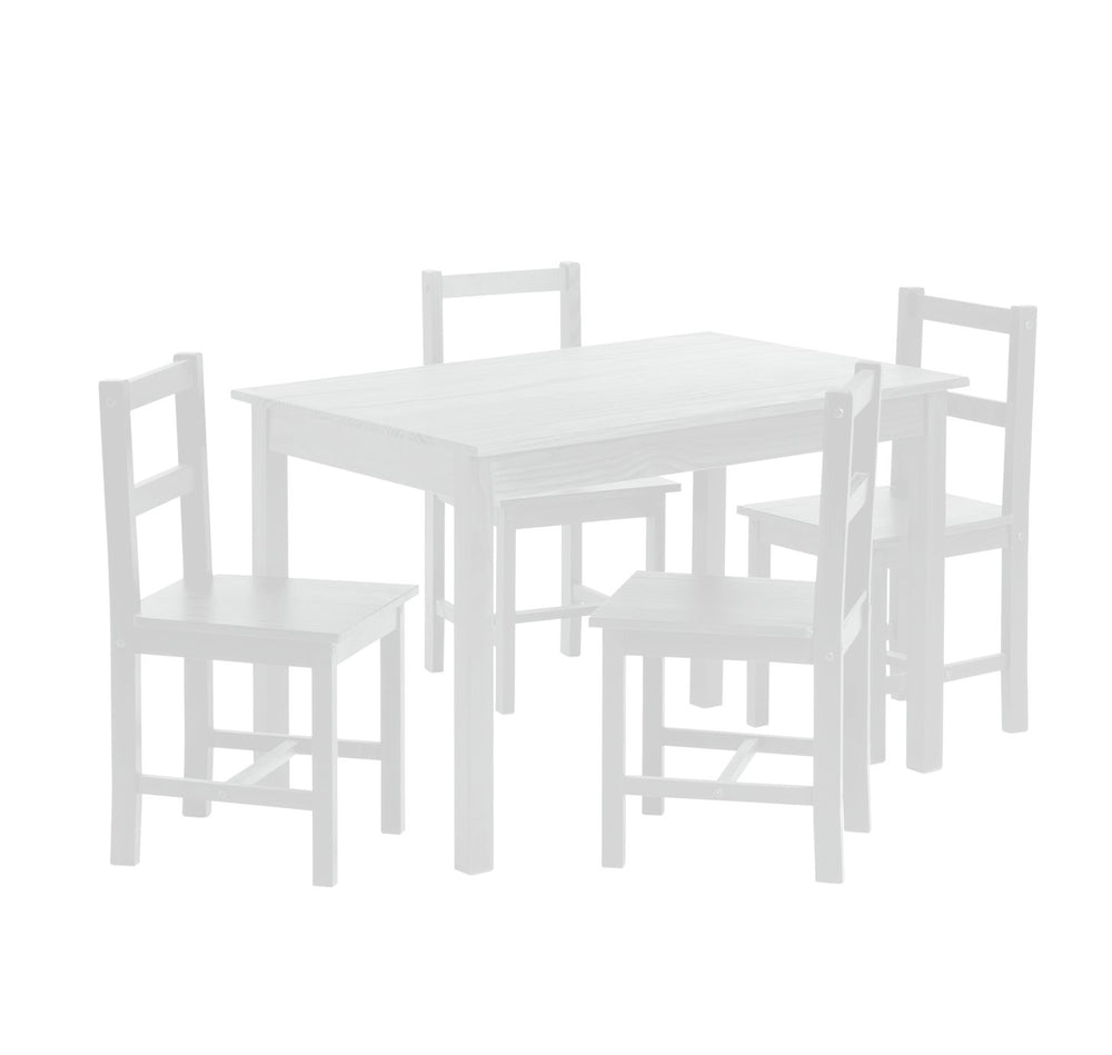 Raye white dining table and 4 chairs set