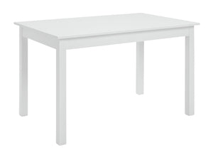 Compact white dining table and chairs for everyday meals
