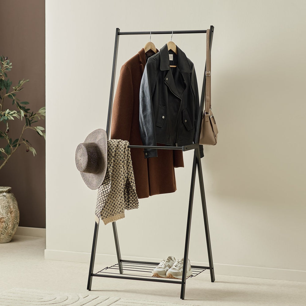 Reece Two Tier Rail with Shelf - Black 14090243