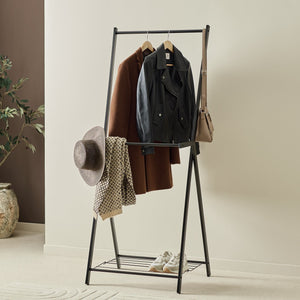 Reece Two Tier Rail with Shelf - Black 14090243