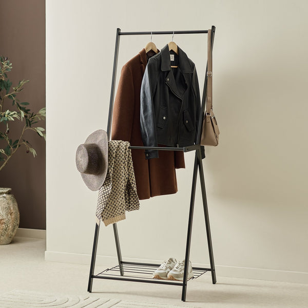 Reece Two Tier Rail with Shelf - Black 14090243