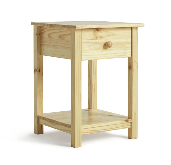 Scandinavia 1 Drawer Bedside Table - Pine 19613508