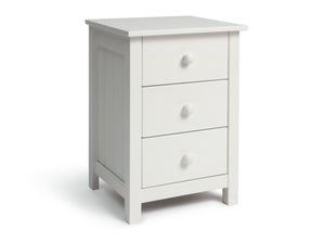 Scandinavia 3 Drawer Bedside Table - White 16200354