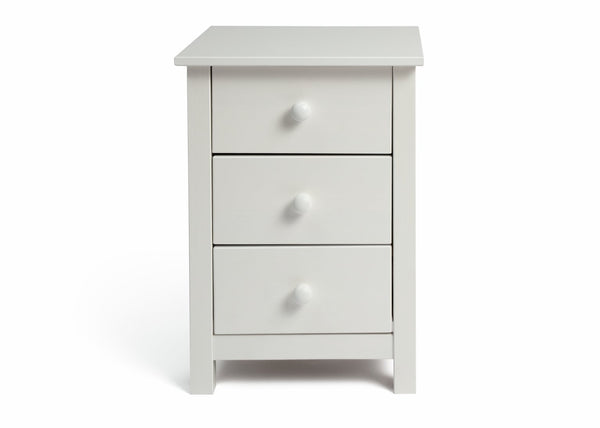 Scandinavia 3 Drawer Bedside Table - White 16200354